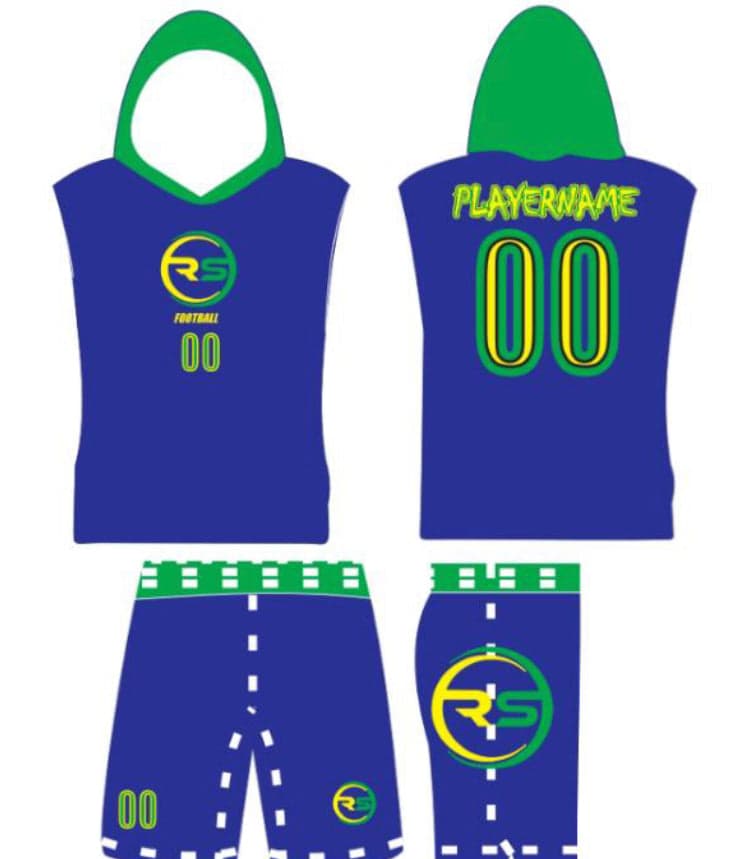 Football hooded warm up uniform reference