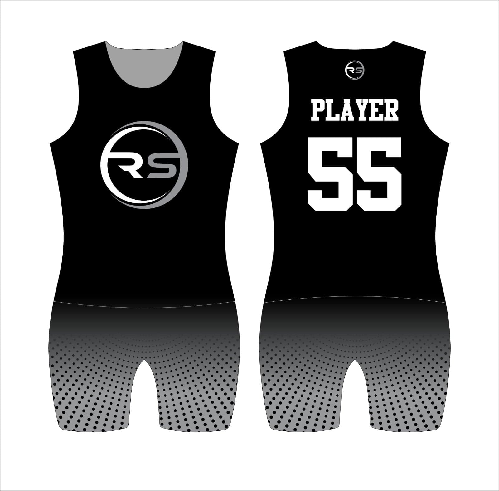 Track one piece uniform reference; Adult and Kids options are not distinguished by the image